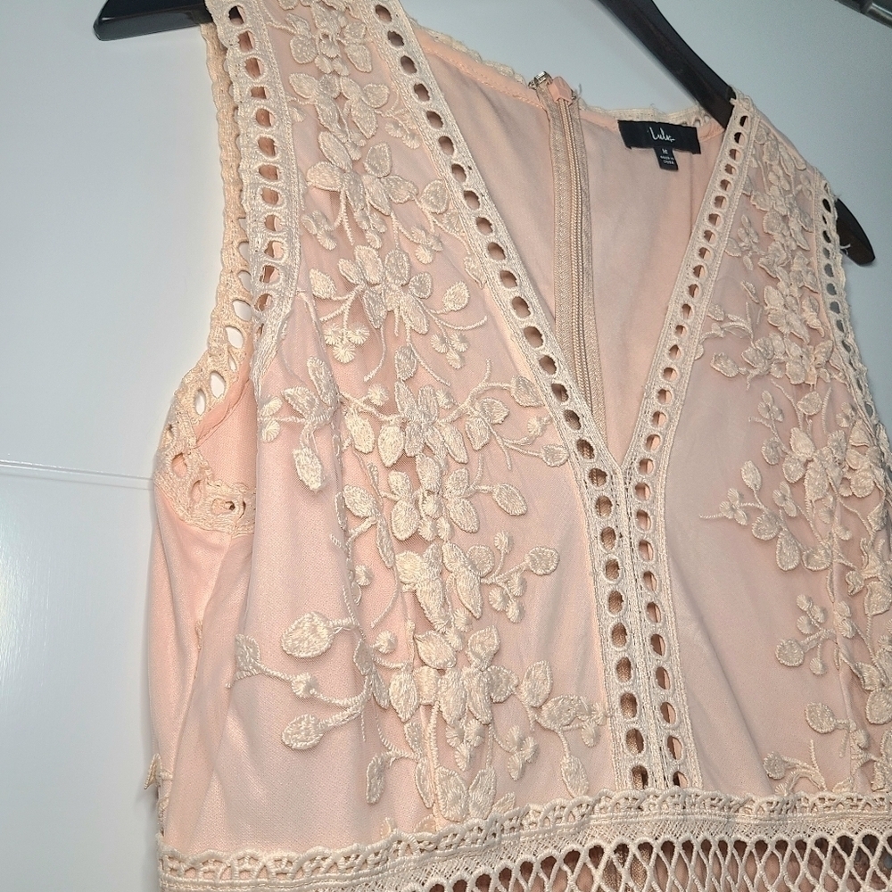 Lulus Garden Dreams Lace Tiered Maxi Dress, Size , Blush, EUC - Picture 11 of 17